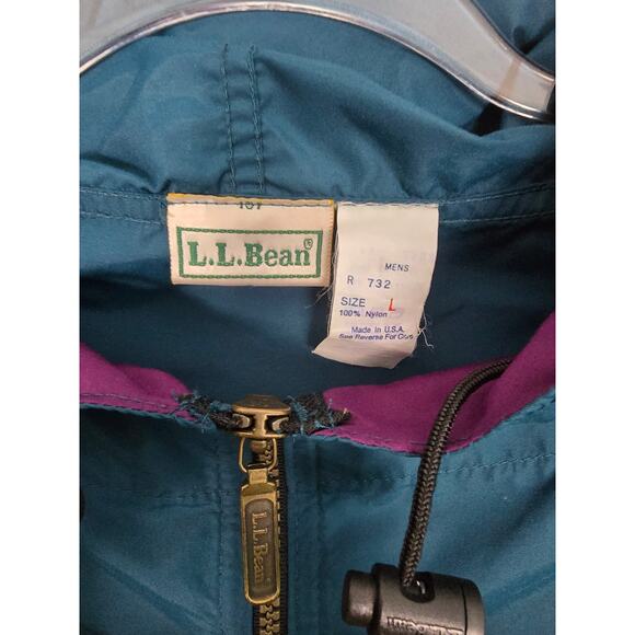 Vintage 90s L.L.Bean Colorblock Pullover Anorak Hooded Half-Zip Men’s Made USA L - Picture 3 of 12